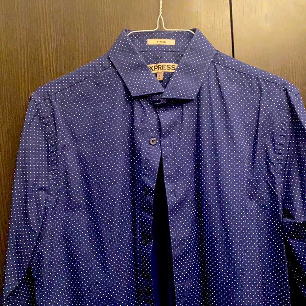 Express L Shirt Fitted. Navy Blue like new